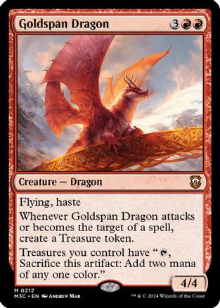 Goldspan Dragon (Ripple Foil) (M3C-212) [Modern Horizons 3 Commander] Foil MTG Single Wizards of the Coast