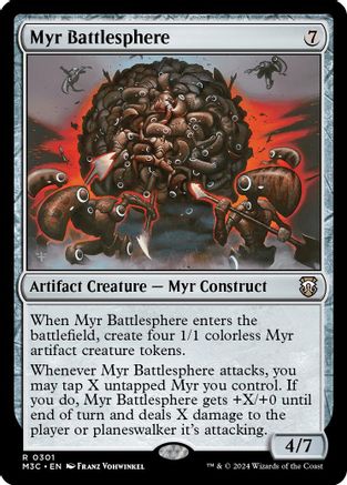 Myr Battlesphere (Ripple Foil) (M3C-301) [Modern Horizons 3 Commander] Foil MTG Single Wizards of the Coast