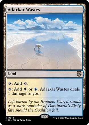 Adarkar Wastes (Ripple Foil) (M3C-316) [Modern Horizons 3 Commander] Foil MTG Single Wizards of the Coast