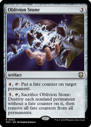 Oblivion Stone (Ripple Foil) (M3C-303) [Modern Horizons 3 Commander] Foil MTG Single Wizards of the Coast