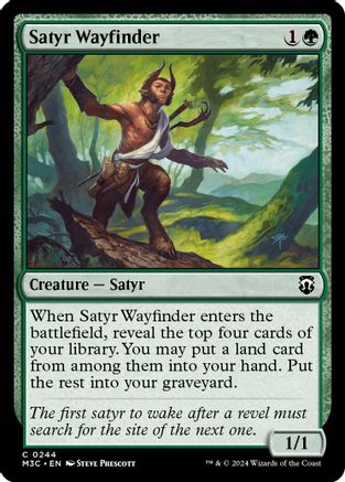 Satyr Wayfinder (Ripple Foil) (M3C-244) [Modern Horizons 3 Commander] Foil MTG Single Wizards of the Coast