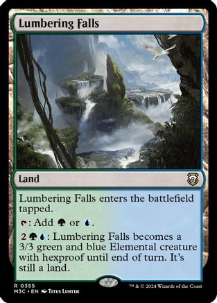 Lumbering Falls (Ripple Foil) (M3C-355) [Modern Horizons 3 Commander] Foil MTG Single Wizards of the Coast