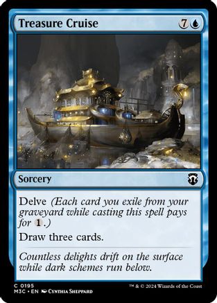 Treasure Cruise (Ripple Foil) (M3C-195) [Modern Horizons 3 Commander] Foil MTG Single Wizards of the Coast