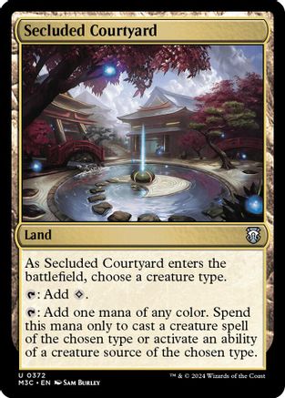 Secluded Courtyard (Ripple Foil) (M3C-372) [Modern Horizons 3 Commander] Foil MTG Single Wizards of the Coast