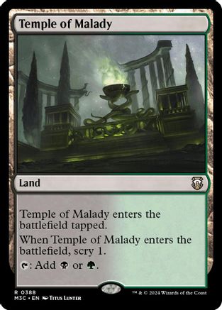 Temple of Malady (Ripple Foil) (M3C-388) [Modern Horizons 3 Commander] Foil MTG Single Wizards of the Coast