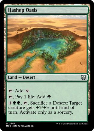 Hashep Oasis (Ripple Foil) (M3C-347) [Modern Horizons 3 Commander] Foil MTG Single Wizards of the Coast
