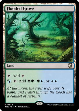 Flooded Grove (Ripple Foil) (M3C-342) [Modern Horizons 3 Commander] Foil MTG Single Wizards of the Coast