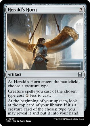 Herald's Horn (Ripple Foil) (M3C-296) [Modern Horizons 3 Commander] Foil MTG Single Wizards of the Coast