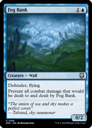 Fog Bank (Ripple Foil) (M3C-186) [Modern Horizons 3 Commander] Foil MTG Single Wizards of the Coast