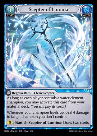 Scepter of Lumina (001) [Proxias Vault] Grand Archive Single Weebs of the Shore