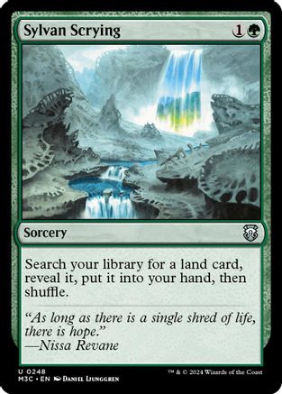Sylvan Scrying (Ripple Foil) (M3C-248) [Modern Horizons 3 Commander] Foil MTG Single Wizards of the Coast