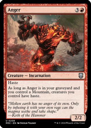 Anger (Ripple Foil) (M3C-208) [Modern Horizons 3 Commander] Foil MTG Single Wizards of the Coast