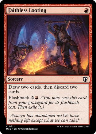 Faithless Looting (Ripple Foil) (M3C-211) [Modern Horizons 3 Commander] Foil MTG Single Wizards of the Coast