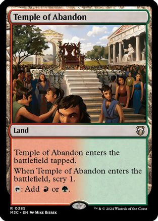 Temple of Abandon (Ripple Foil) (M3C-385) [Modern Horizons 3 Commander] Foil MTG Single Wizards of the Coast