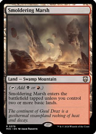 Smoldering Marsh (Ripple Foil) (M3C-379) [Modern Horizons 3 Commander] Foil MTG Single Wizards of the Coast