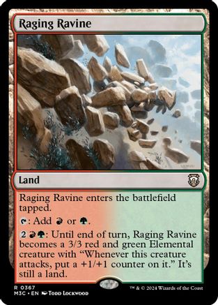 Raging Ravine (Ripple Foil) (M3C-367) [Commander: Modern Horizons 3] Foil MTG Single Wizards of the Coast