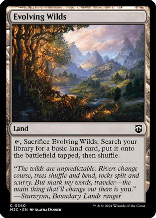 Evolving Wilds (Ripple Foil) (M3C-340) [Modern Horizons 3 Commander] Foil MTG Single Wizards of the Coast