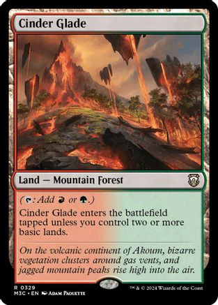 Cinder Glade (Ripple Foil) (M3C-329) [Modern Horizons 3 Commander] Foil MTG Single Wizards of the Coast