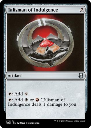 Talisman of Indulgence (Ripple Foil) (M3C-312) [Modern Horizons 3 Commander] Foil MTG Single Wizards of the Coast