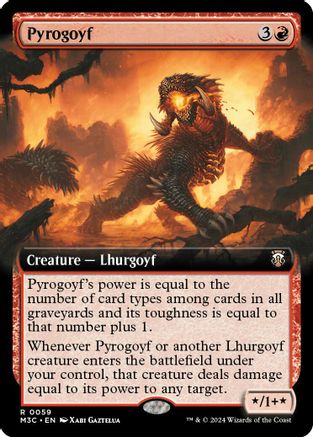 Pyrogoyf (Ripple Foil) (M3C-059) [Modern Horizons 3 Commander] Foil MTG Single Wizards of the Coast