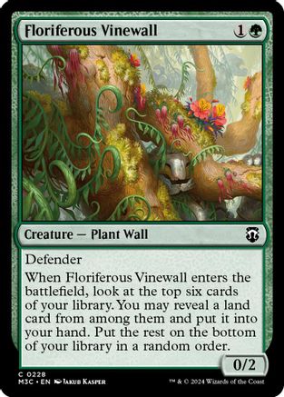 Floriferous Vinewall (Ripple Foil) (M3C-228) [Modern Horizons 3 Commander] Foil MTG Single Wizards of the Coast