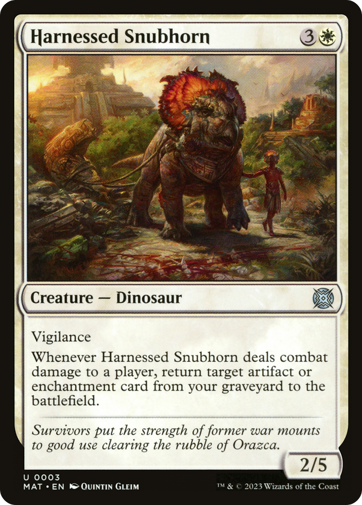 Harnessed Snubhorn (MAT-003) [March of the Machine: The Aftermath] MTG Single Wizards of the Coast