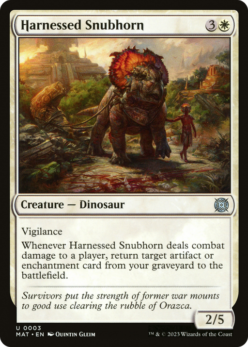 Harnessed Snubhorn (MAT-003) [March of the Machine: The Aftermath] MTG Single Wizards of the Coast