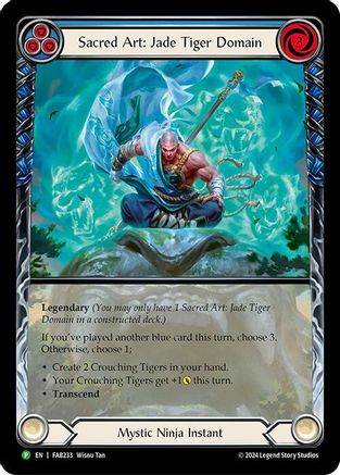 Sacred Art: Jade Tiger Domain [FAB233] (Promo)  Rainbow Foil Flesh And Blood Single Flesh And Blood   
