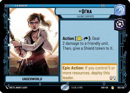 Qi'ra - I Alone Survived (002/262)[Shadows of the Galaxy] Star Wars: Unlimited Single Disney