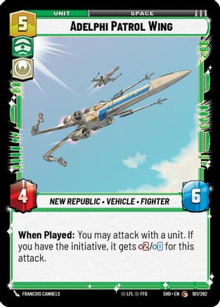 Adelphi Patrol Wing (101/262)[Shadows of the Galaxy] Foil Star Wars: Unlimited Single Disney