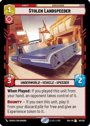 Stolen Landspeeder (161/262)[Shadows of the Galaxy] Foil Star Wars: Unlimited Single Disney