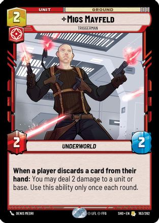 Migs Mayfeld - Triggerman (163/262)[Shadows of the Galaxy] Star Wars: Unlimited Single Disney