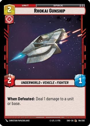 Rhokai Gunship (164/262)[Shadows of the Galaxy] Star Wars: Unlimited Single Disney