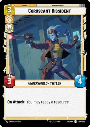 Coruscant Dissident (199/262)[Shadows of the Galaxy] Star Wars: Unlimited Single Disney