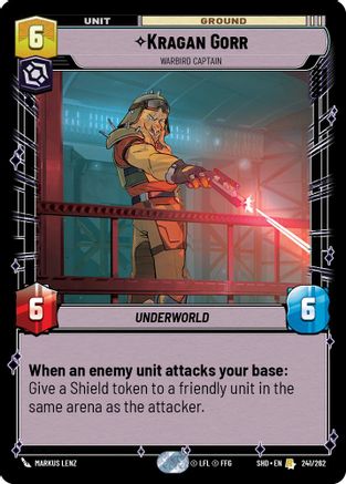 Kragan Gorr - Warbird Captain (241/262)[Shadows of the Galaxy] Star Wars: Unlimited Single Disney