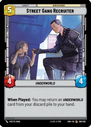 Street Gang Recruiter (260/262)[Shadows of the Galaxy] Foil Star Wars: Unlimited Single Disney