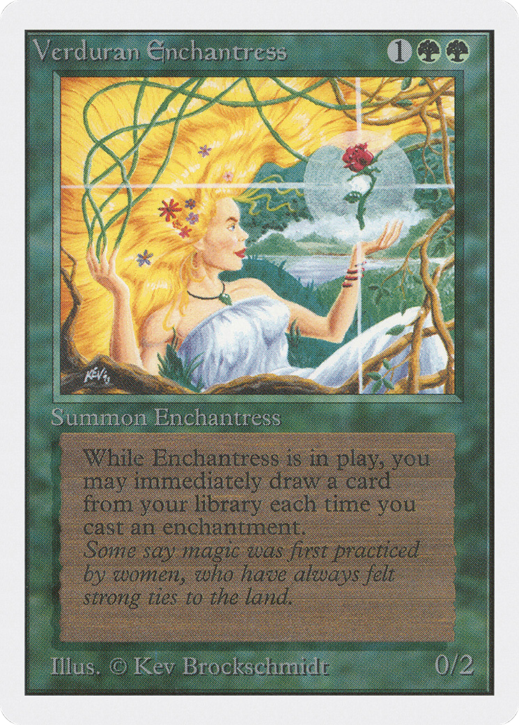 Verduran Enchantress (2ED-) [Oldschool] Unlimited Edition MTG Single Wizards of the Coast