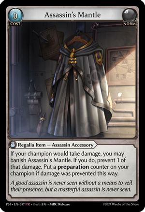 Assassin's Mantle (057) [Promotional Cards] Foil Grand Archive Single Weebs of the Shore