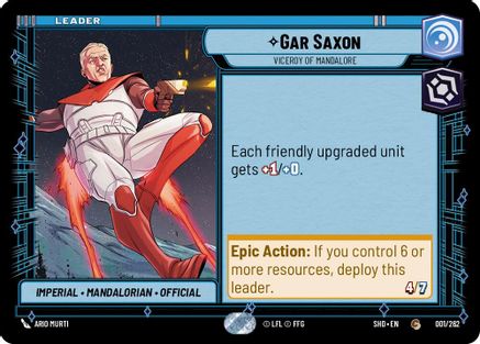 Gar Saxon - Viceroy of Mandalore (001/262)[Shadows of the Galaxy] Star Wars: Unlimited Single Disney