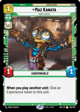 Maz Kanata - Pirate Queen (096/262)[Shadows of the Galaxy] Foil Star Wars: Unlimited Single Disney