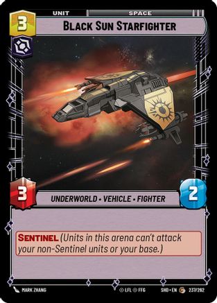 Black Sun Starfighter (237/262)[Shadows of the Galaxy] Foil Star Wars: Unlimited Single Disney