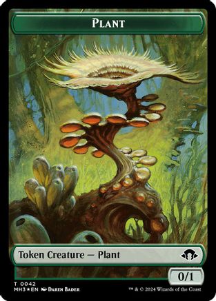 Plant (Ripple Foil) // Zombie Double-Sided Token (MH3-42 // 21) [Modern Horizons 3] Foil MTG Single Wizards of the Coast