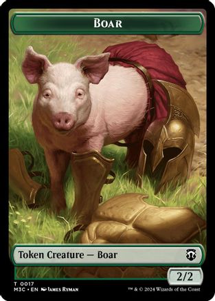 Boar (Ripple Foil) // Forest Dryad Double-Sided Token (M3C-17 // 19) [Modern Horizons 3 Commander] Foil MTG Single Wizards of the Coast