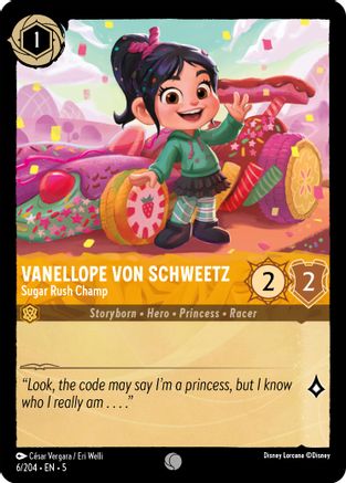 Vanellope von Schweetz - Sugar Rush Champ (6/204) [Shimmering Skies] Lorcana Single Disney
