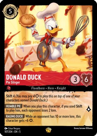 Donald Duck - Pie Slinger (107/204) [Shimmering Skies] Cold Foil Lorcana Single Disney