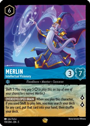 Merlin - Intellectual Visionary (159/204) [Shimmering Skies] Lorcana Single Disney