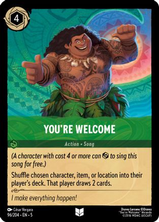 You're Welcome (96/204) [Shimmering Skies] Lorcana Single Disney