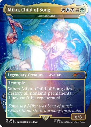 Miku, Child of Song - Child of Alara (Rainbow Foil) (SLD-1599) [Secret Lair] Drop Series Foil MTG Single Wizards of the Coast