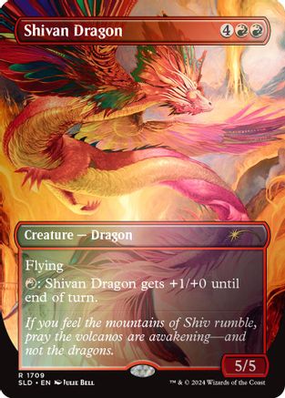 Shivan Dragon (Rainbow Foil) (SLD-1709) [Secret Lair] Drop Series Foil MTG Single Wizards of the Coast