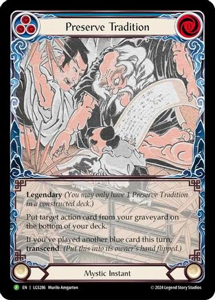 Preserve Tradition // Inner Chi [LGS286] (Promo)  Rainbow Foil Flesh And Blood Single Flesh And Blood   